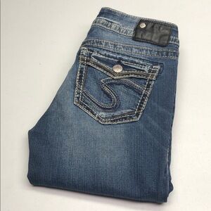 Womens Blue Distressed Pocket Detail Jeans